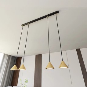 Sospensione Minimal Skadi 4 Luci In Acciaio Oro
