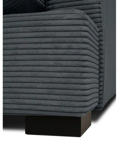 Divano in velluto a coste grigio 132 cm Mobby - Scandic