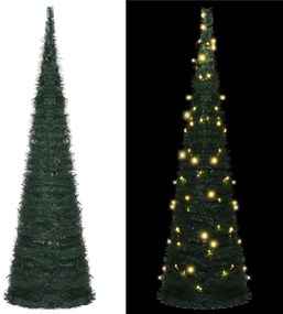 Albero di Natale Artificiale Apribile Preilluminato Verde, 150cm