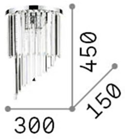 Applique Contemporanea Carlton Metallo-Cristallo Cromo 3 Luci E14