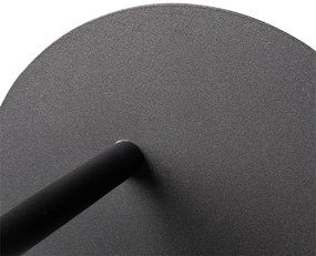 Applique Art Déco nera con vetro fumé - Flore