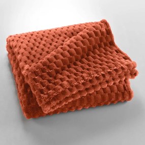 Coperta color terracotta in microflanella 125x150 cm Mini Frosty – douceur d'intérieur