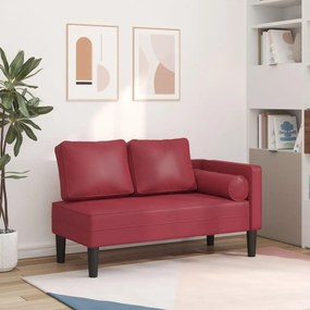 Sdraio Con Cuscini Rosso Vino İn Similpelle /