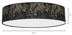 Plafoniera  SATINO 3xE27/60W/230V nera/oro