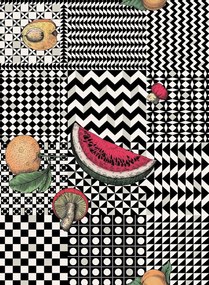 Cole & Son Carta da parati Frutta e Geometrico - Black/ White/ Multi