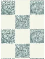 Josephine Munsey Carta da parati Animal Check - Osney Blue/ Skirting White