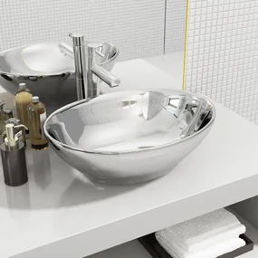 Lavandino 40x33x13,5 Cm İn Ceramica Argento /