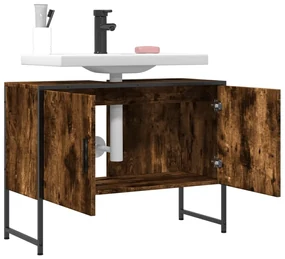 Mobile lavabo bagno rovere fumo 60x30x60 cm legno multistrato