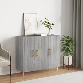 Credenza Grigio Sonoma 90x34x80 Cm İn Legno Multistrato /