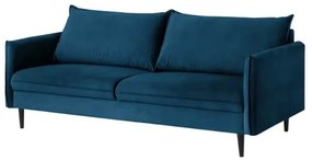 Divano blu scuro con rivestimento in velluto 203 cm Juli – Ropez