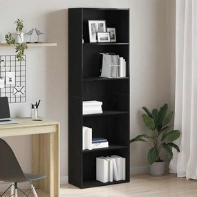 Libreria Rovere Nero 60x30x189 Cm İn Legno Multistrato /