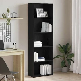 Libreria Rovere Nero 60x30x189 Cm İn Legno Multistrato /