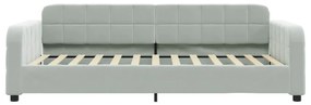 Divano letto con materasso grigio chiaro 100x200 cm in velluto