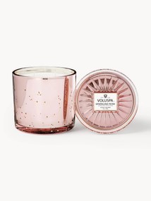 Candela profumata con tre stoppini fatta a mano Bougie Parfumee (champagne e petali di rosa)