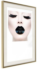 Poster  Black Lipstick  Cornice Quadri Cornice d'oro con passe-partout, Larghezza x Altezza Home decor 40x60