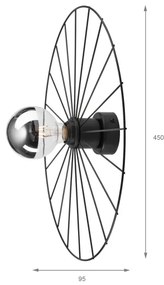 Applique MONTANA 1xE27/15W/230V diametro 45 cm nero