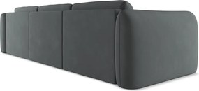 Divano angolare grigio scuro (con penisola a destra) Hoku – Makamii