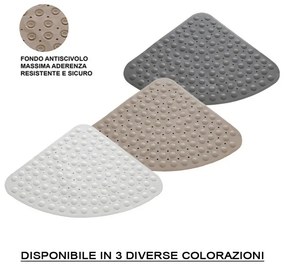 Tappeto doccia antiscivolo angolare in PVC grigio 54x54 cm