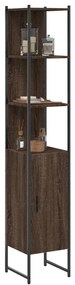 Armadietto Bagno Rovere Marrone 33x33x185,5cm Legno Multistrato /