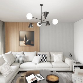 Lampadario a sospensione HERMES 6 Black