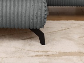 Divano angolare grigio (con penisola a sinistra/a L) con rivestimento in velluto a coste Marbeya – Ropez