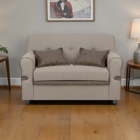 Divano 2 Posti MERIS L124 cm in Tessuto - Tortora