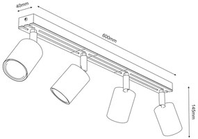 Faretto TERRA 4xGU10/8W/230V nero/quercia