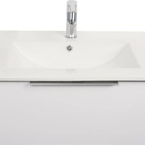 Lavabo a incasso rettangolare vasca centrale Essential L 81 x H 16 x P 46 cm in ceramica bianco lucido