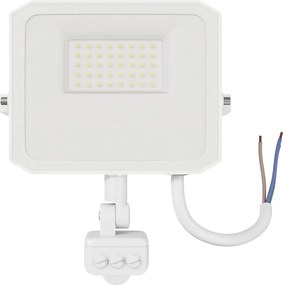Faro LED 30W IP65 Bianco con Sensore di Movimento e OSRAM chip LED Colore Bianco Caldo 3.000K