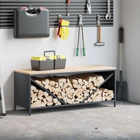 Rastrelliera Legna Da Ardere Con Piano Antracite 100x40x60 Cm /