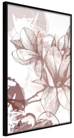 Poster  Drawn Flower  Cornice Quadri Cornice nera, Larghezza x Altezza Home decor 20x30