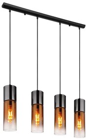 Globo 21000-4HG - Lampadario a sospensione con filo ANNIKA 4xE27/25W/230V nero/rame