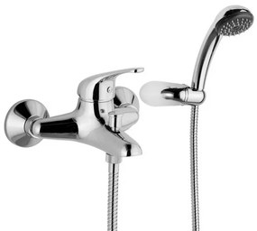 Miscelatore vasca in ottone cromo con doccetta, supporto e flessibile di Rubinetterie Mariani Linea Astro