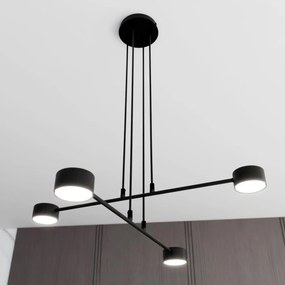 Lampadario a Sospensione in Acciaio GX53 MODUS 4 Nero 4xGX53