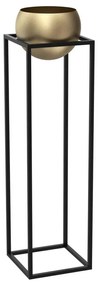Vaso per fiori in metallo 111,3x29 cm nero/oro