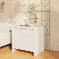 Comodino Bianco Lucido 45x34x44,5 cm in Truciolato 809875