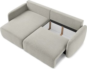 Divano angolare grigio chiaro allungabile/con contenitore (con penisola a sinistra) Kalena – Makamii