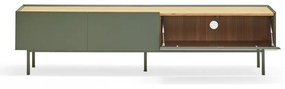 Tavolo TV in legno di rovere di colore verde-naturale 180x45 cm Arista - Teulat