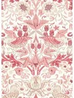 Morris & Co Tapete Simply Strawberry Thief - Madder