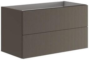 Mobile da bagno sotto lavabo Opera grigio opaco L 89.5 x H 50 x P 45.5 cm 2 cassetti, lavabo non incluso