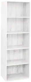 Libreria Componibile Multifunzionale in MDF e Frassino, Vari Formati e Colori, 42 x 29 x 89h / Bianco