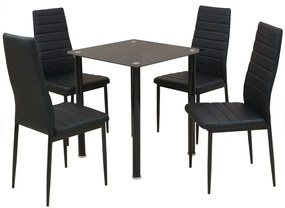 Set Tavolo e Sedie da Pranzo 5 pz Nero