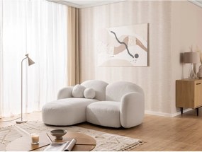 Divano angolare color crema (con penisola a sinistra/con chaise lounge) con rivestimento in bouclé Orbit – Ropez