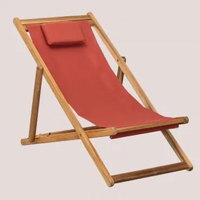 Sdraio pieghevole in legno con cuscino Kardis Tetto rosso - Sklum
