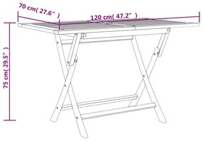 Set da Pranzo per Giardino 5pz Grigio in Legno Massello di Teak