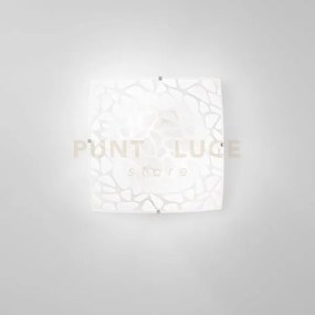 Plafoniera island bianca 2 luci attacco e27 30x30x9cm in vetro sati...