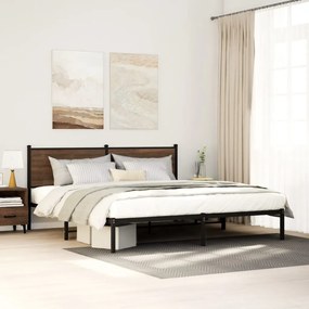 Giroletto Senza Materaso İn Metallo Rovere Marrone 200x200 Cm /