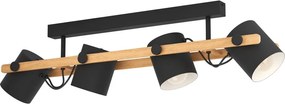 Plafoniera nera/di colore naturale con paralume in metallo 10x19 cm HORNWOOD – EGLO