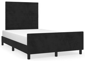 Giroletto Senza Materasso Nero 120x190 Cm Velluto /