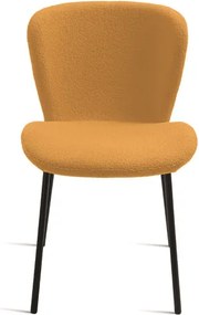 Sedia imbottita in tessuto soggiorno Giallo ABRAM 2 sedie